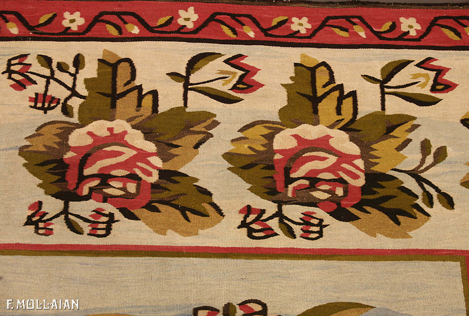 Antique Handmade Loom Woven Bessarabian Ukrainian Kilim n°:39983701
